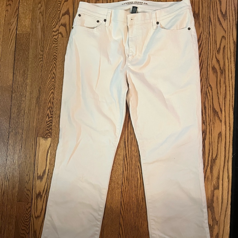 Lauren Jeans Co  cream colored jeans 12 SHORT